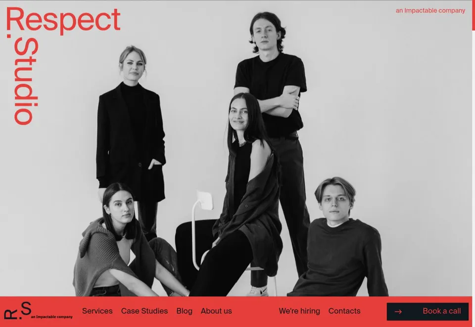 Respect.Studio homepage, July 2026