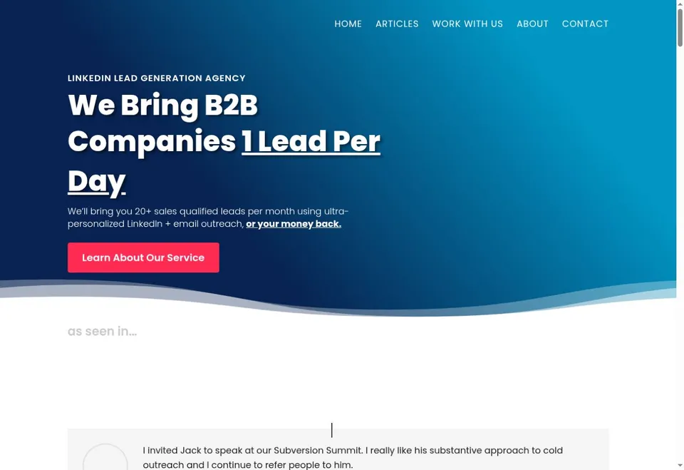 SalesBread homepage, July 2026