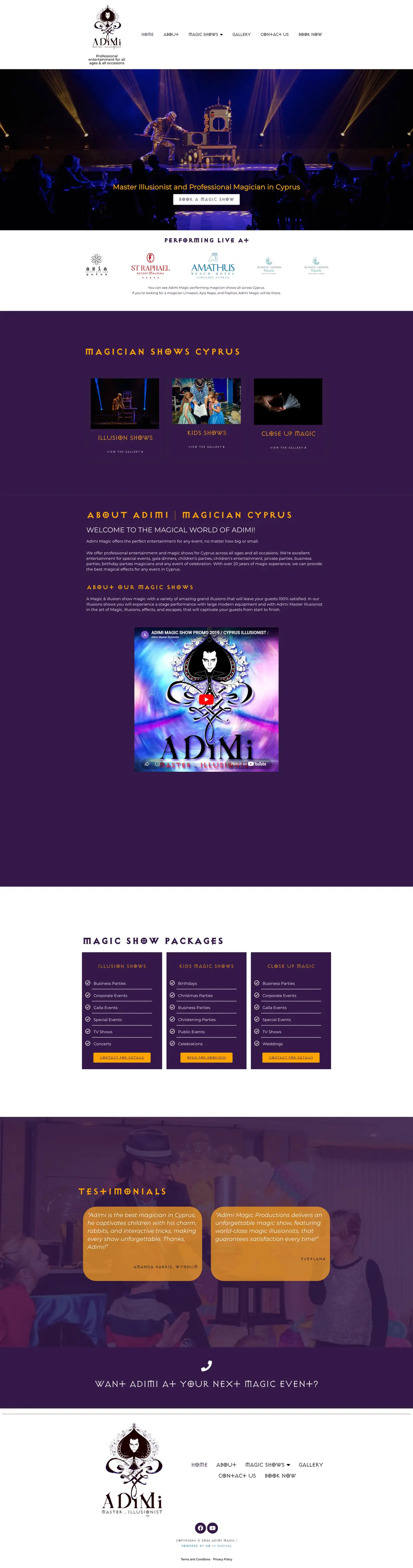 The Adimi Magic website