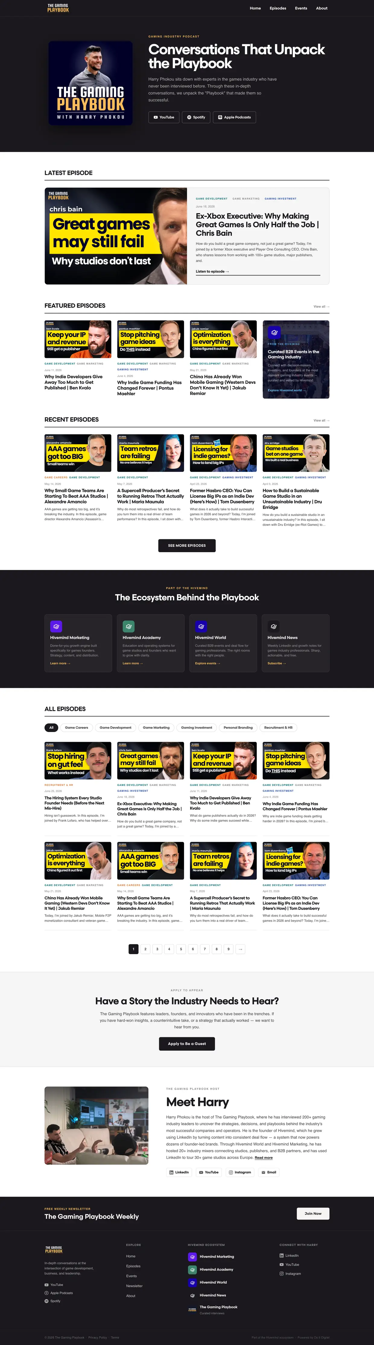 The Gaming Playbook website
